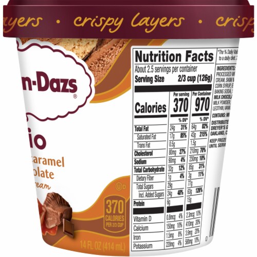 Haagen-Dazs® Salted Caramel & Chocolate Trio Crispy Layers Ice Cream Perspective: right