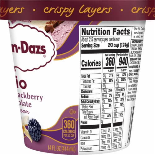 Haagen Dazs® Trio Vanilla Blackberry Chocolate Ice Cream Perspective: right