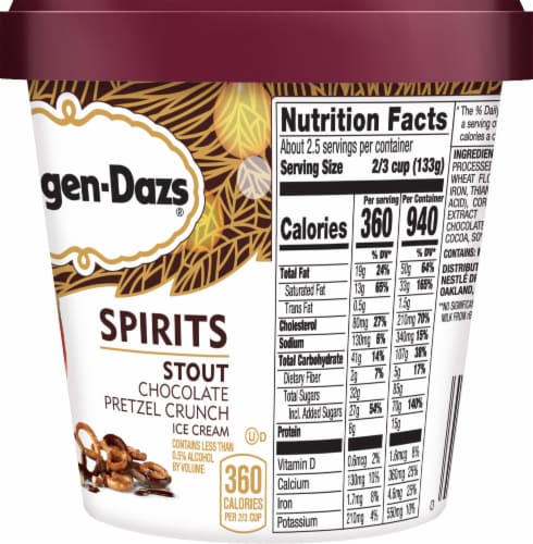 Haagen-Dazs Spirits Stout Chocolate Pretzel Crunch Ice Cream Perspective: right