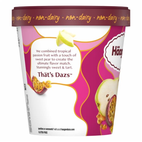 Haagen-Dazs® Non-Dairy Passion Fruit and Sweet Pear Sorbet Pint Perspective: right