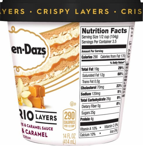 Haagen-Dazs Vanilla & Caramel Trio Crispy Layers Ice Cream Perspective: right