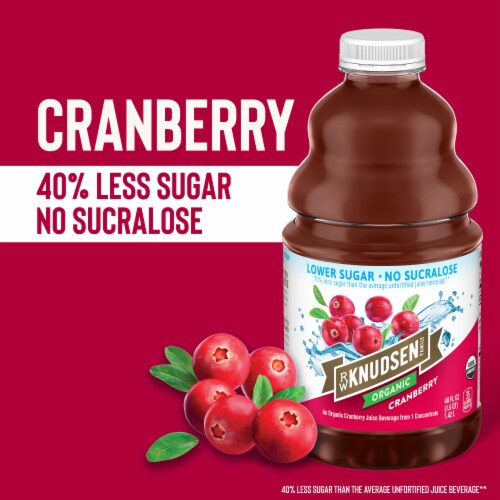 RW Knudsen Family Lower Sugar Organic Cranberry Juice Beverage Perspective: right
