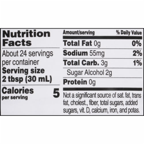 Maple Grove Farms Sugar Free Maple Flavor Syrup, Kosher Perspective: right
