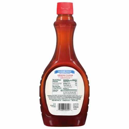 Maple Grove Farms Sugar Free Maple Flavor Syrup, Kosher Perspective: right