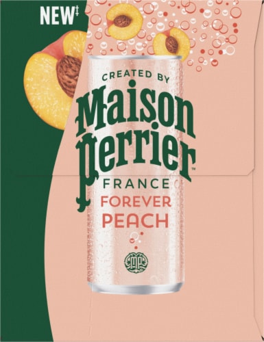 Maison Perrier™ Peach Flavored Sparkling Water Cans Perspective: right