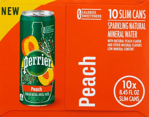 Perrier® Peach Flavored Sparkling Mineral Water Perspective: right