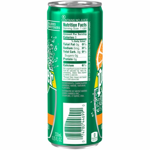 Perrier L'Orange Lemon Orange Sparkling Natural Mineral Water Perspective: right