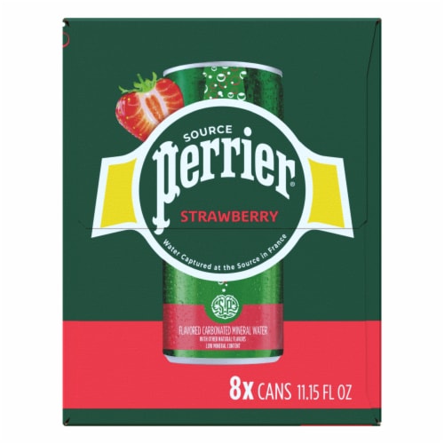 Perrier Strawberry Flavored Sparkling Water Perspective: right