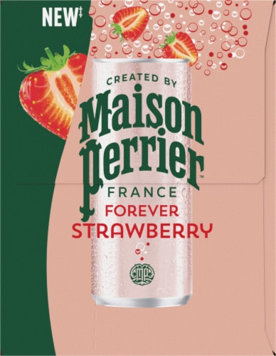 Maison Perrier™ Strawberry Flavored Sparkling Water Cans Perspective: right