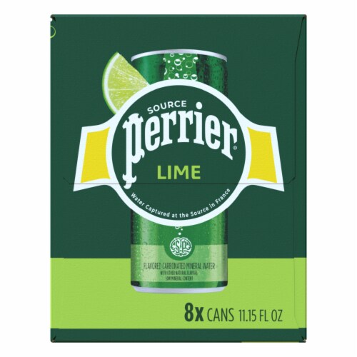 Perrier® Lime Flavored Sparkling Mineral Water Cans Perspective: right