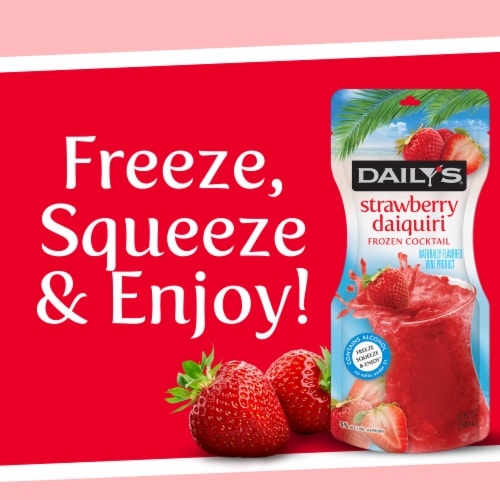 Daily's® Strawberry Daiquiri Frozen Ready to Drink Cocktail Single Pouch Perspective: right