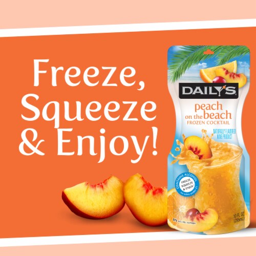 Daily's® Peach on the Beach Frozen Ready to Drink Cocktail Single Pouch Perspective: right