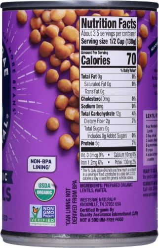 Westbrae Natural® Organic Lentils Perspective: right
