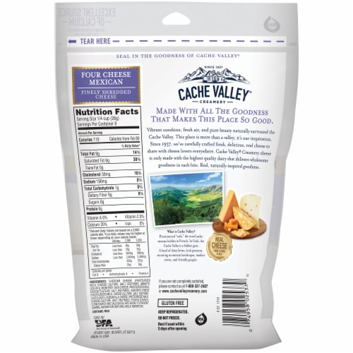 Cache Valley Finely Shredded Four Cheese Mexican Blend Cheese Perspective: right