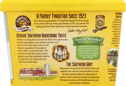 Mayfield Creamery Turtle Tracks(R) Premium Ice Cream Perspective: right