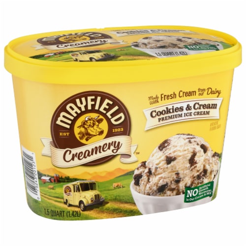 Mayfield Creamery Cookies & Cream Ice Cream Tub Perspective: right