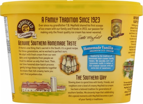 Mayfield Creamery® Homemade Vanilla Ice Cream Tub Perspective: right