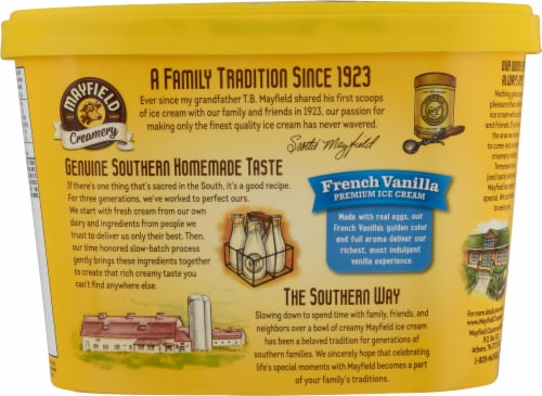 Mayfield Creamery® French Vanilla Ice Cream Tub Perspective: right