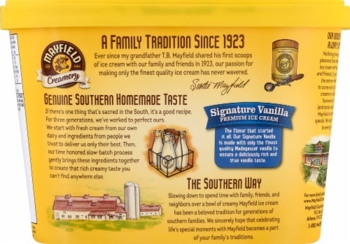 Mayfield Creamery® Signature Vanilla Ice Cream Tub Perspective: right