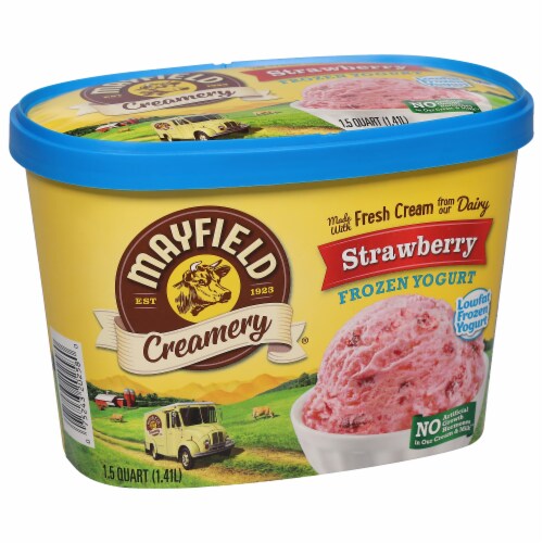 Mayfield Creamery Lowfat Strawberry Frozen Yogurt Perspective: right