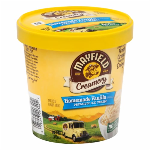 Mayfield Creamery Homemade Vanilla Flavored Premium Ice Cream Perspective: right