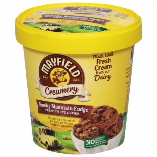 Mayfield Creamery® Smoky Mountain Fudge Ice Cream Pint Perspective: right