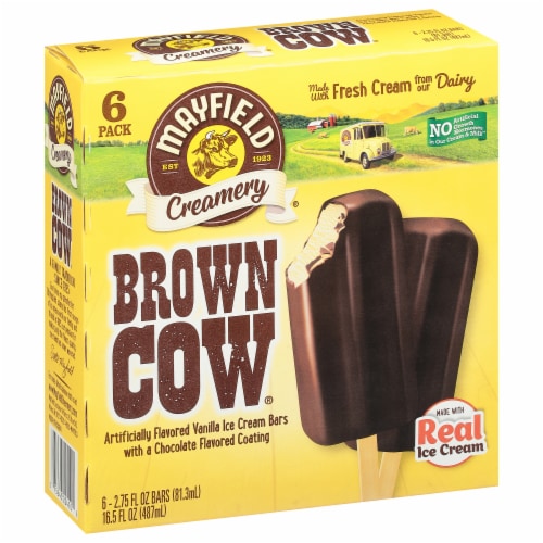 Mayfield Creamery® Brown Cow Vanilla & Chocolate Multipack Ice Cream Pops Perspective: right