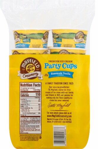 Mayfield Creamery Homemade Vanilla Flavored Premium Ice Cream Party Cups Perspective: right