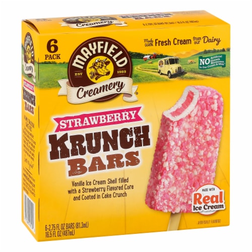 Mayfield Creamery Strawberry Krunch Bars Ice Cream Bars Perspective: right