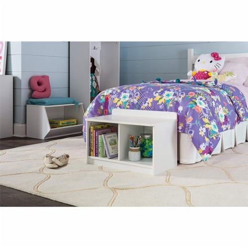 ClosetMaid Cubical Heavy Duty Small Wood 2-Cube Storage Bench - White Perspective: right