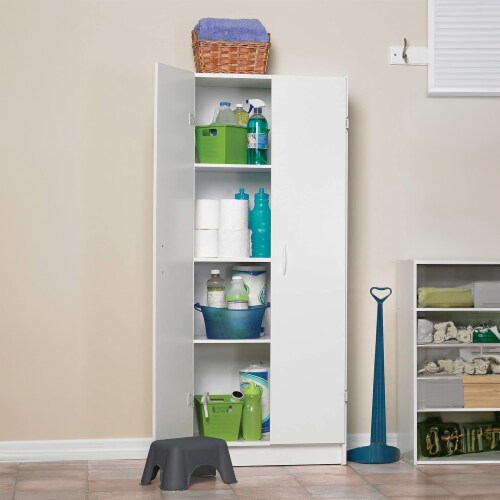 ClosetMaid 896700 12.5 x 24 x 59.5 Inch Adjustable 4 Shelf Pantry Cabinet, White Perspective: right