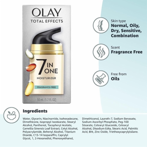 Olay Total Effects Facial Cream Daily Moisturizer Anti-Aging 7-in-1 Cream Perspective: right