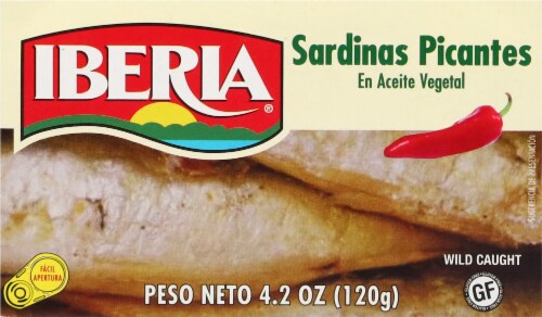 Iberia Hot Sardines in Vegetable Oil 4.2 oz Perspective: right