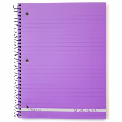 Top Flight Boss Wide Ruled 3-Subject Notebook Perspective: right