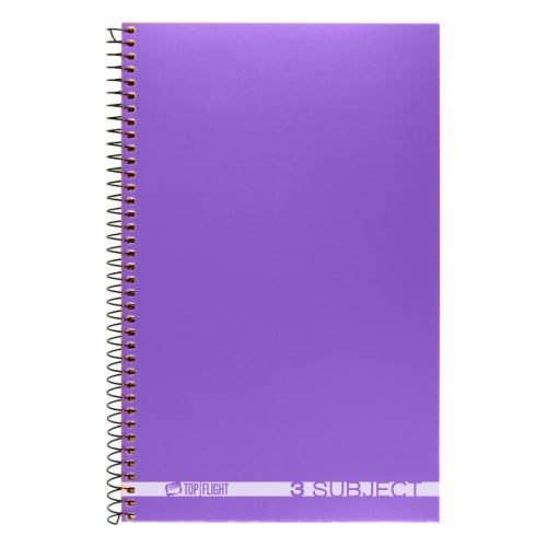 Top Flight Boss College Ruled 3-Subject Notebook - 108 Sheets - Assorted Perspective: right