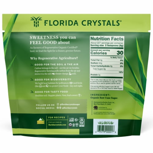 Florida Crystals® Regenerative Organic Raw Cane Sugar Perspective: right