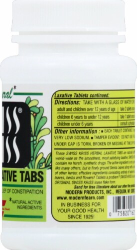 Swiss Kriss® Herbal Laxative Tabs Perspective: right