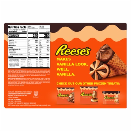 Reese's Frozen Dairy Dessert Cones Peanut Butter and Chocolate Duo Perspective: right