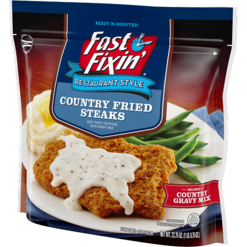 Fast Fixin' Restaurant Style Country Fried Steaks with Country Gravy Mix Perspective: right
