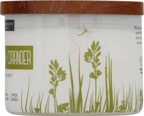Candle-lite Essential Elements Lemongrass and Coriander Glass Jar Candle - White Perspective: right