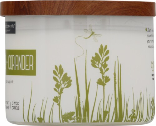 Candle-lite Essential Elements Lemongrass and Coriander Glass Jar Candle - White Perspective: right