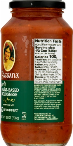 Paesana Hearty Plant-Based Bolognese Sauce Perspective: right