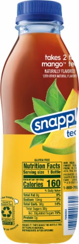 Snapple All Natural Takes 2 to Mango Tea Drink Perspective: right