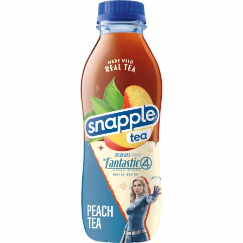 Snapple Peach Tea The Fantastic Four: First Steps Limited Edition Juice Drink Bottles Perspective: right