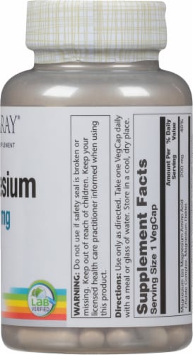 Solaray Magnesium Vegetarian Capsules 200 mg Perspective: right