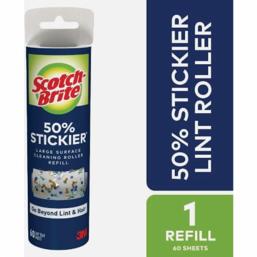 Scotch-Brite™ 50% Stickier Large Surface Lint Roller Refill Perspective: right
