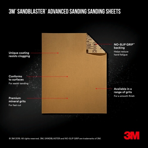 3M SandBlaster Assorted Grit Advanced Sanding Sheets Perspective: right