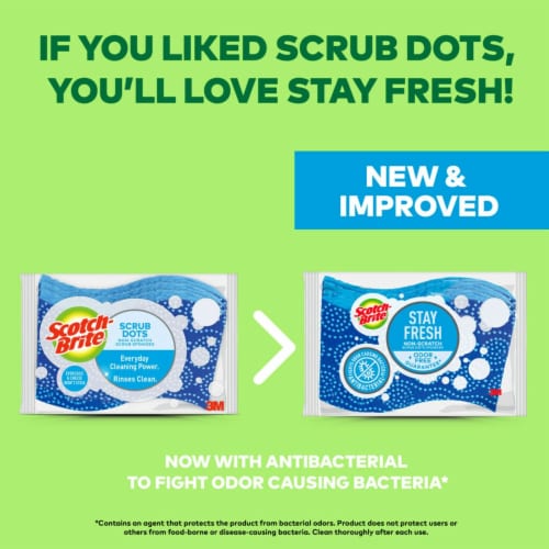 Scotch-Brite™ Scrub Dots Non-Scratch Scrub Sponges Perspective: right