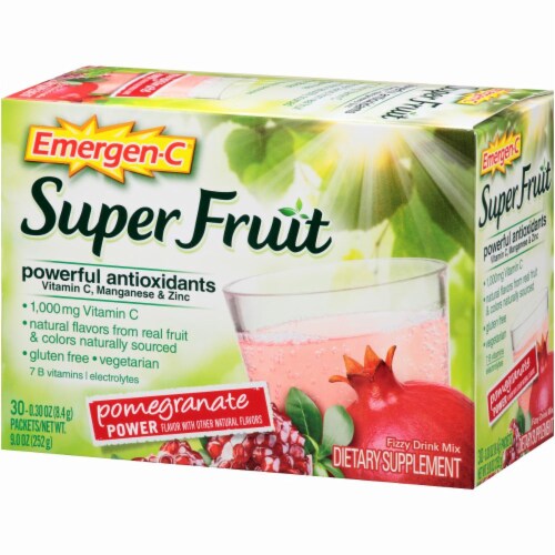 Emergen-C Super Fruit Pomegranate Power 30 Count Perspective: right