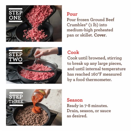 Pound of Ground® Crumbles® 80%/20% Ground Beef Perspective: right